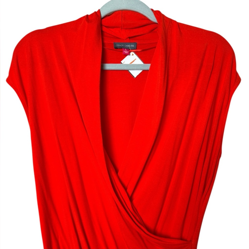 Elegant Red Drape Top - Picture 2 of 5